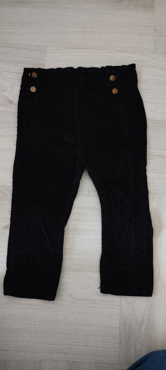 Düğmeli Siyah kız cocuk Pantolon - Görsel 3