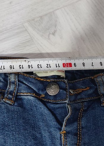 Nakışlı Mavi Kız Kot Pantolon - Görsel 4