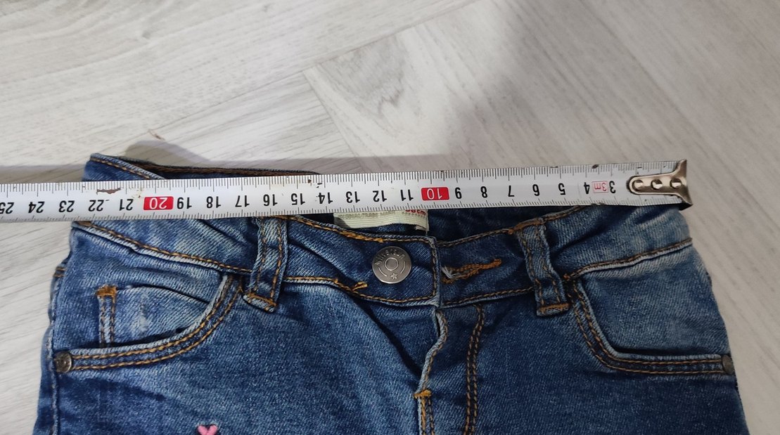 Nakışlı Mavi Kız Kot Pantolon - Görsel 4