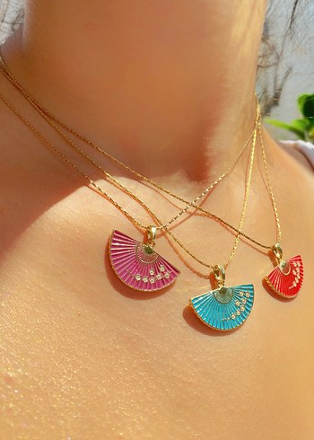 Kırmızı Yelpaze Kolye - Görsel 2