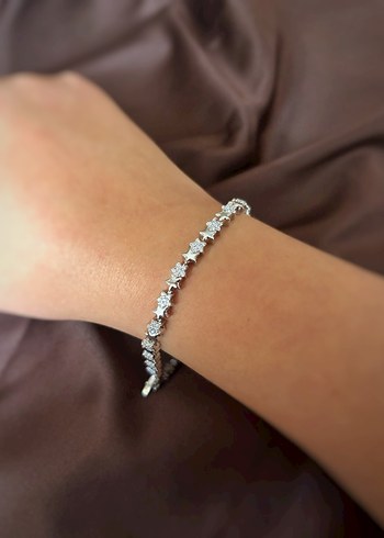 Mini Yıldızlı Pırlantalı Xuping Bileklik - Görsel 2