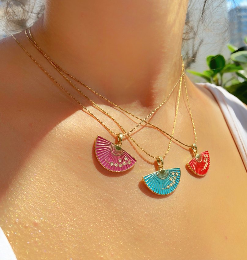 Mor Yelpaze Kolye - Görsel 2