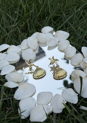 Deniz Yıldızı & Kabuk Gold Küpe - Görsel 2