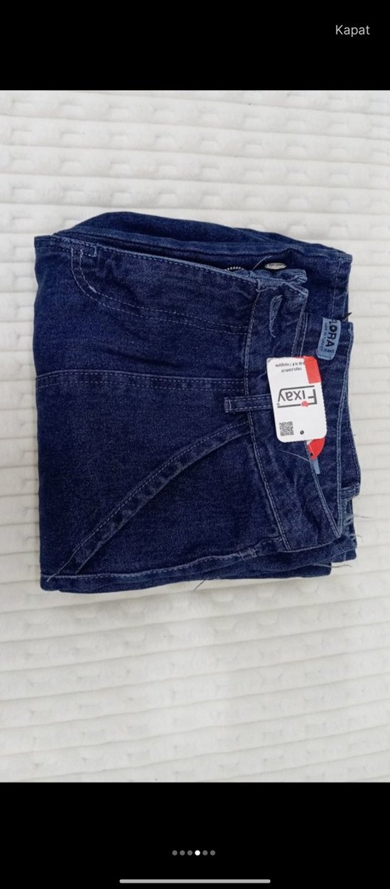Kadın Lacivert Bol Kesim Midi Denim Pantolon - Görsel 2