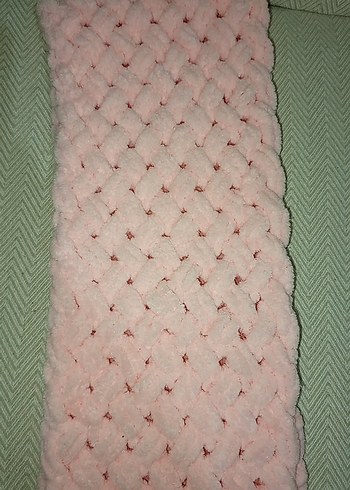 Pembe Örgü Kadın atkı - Görsel 2