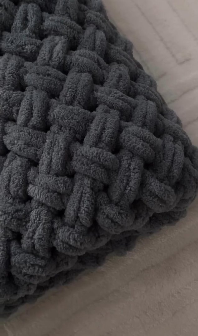 Gri Örgü yetişkun Battaniyesi - Görsel 2