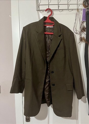 Mangı Düğmeli Haki Kadın Blazer Ceket