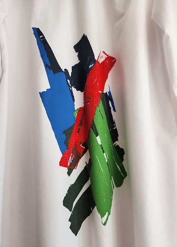 Armine Trend Arkası Sanatsal Baskılı Beyaz Tunik 40 Beden L - Görsel 6