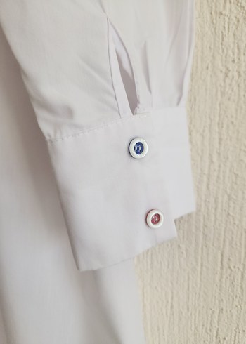 Armine Trend Arkası Sanatsal Baskılı Beyaz Tunik 40 Beden L - Görsel 4