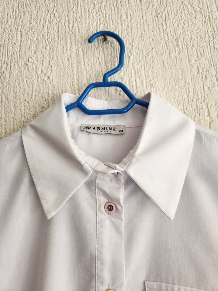 Armine Trend Arkası Sanatsal Baskılı Beyaz Tunik 40 Beden L - Görsel 3