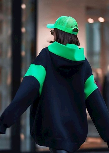 Unisex Oversize Hoodie Kapüşonlu Sweatshirt - Görsel 2