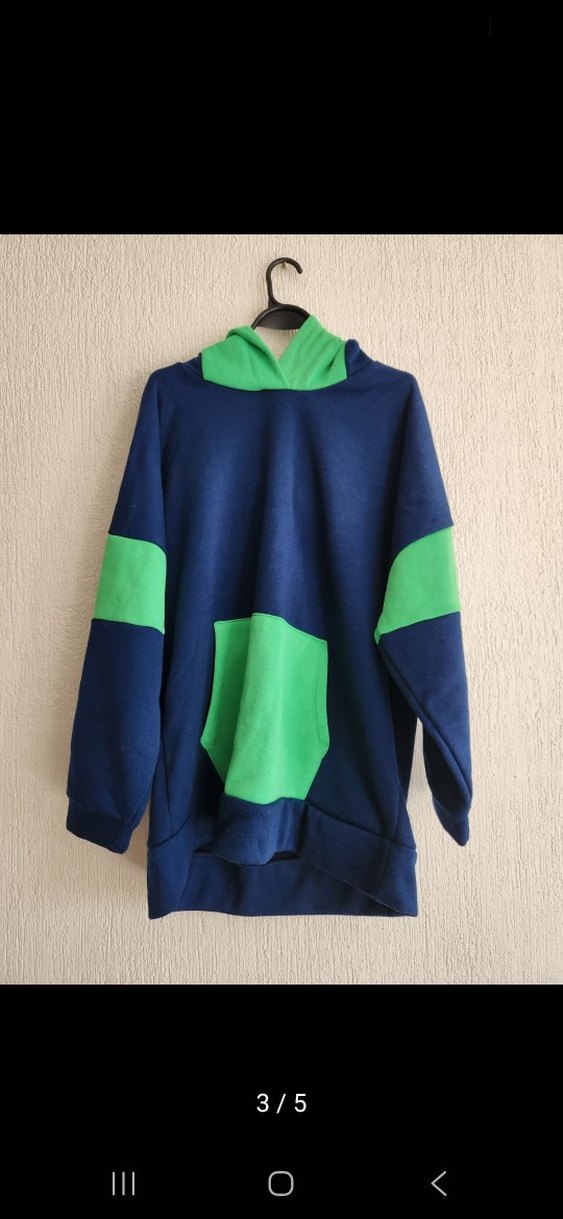 Unisex Oversize Hoodie Kapüşonlu Sweatshirt - Görsel 3
