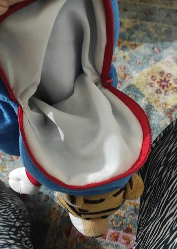 Renkli Kaplan Figürlü Peluş Sırt Çantası çocuk - Görsel 2