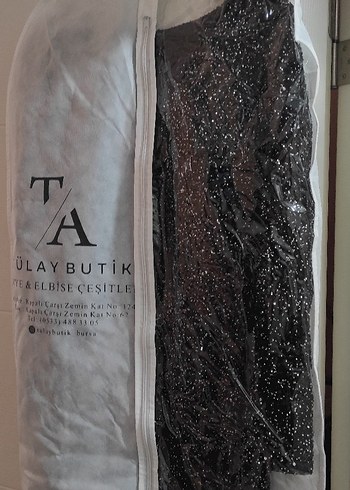 Uzun Parlak Siyah Kadın Abiye Elbise 54 beden - Görsel 7
