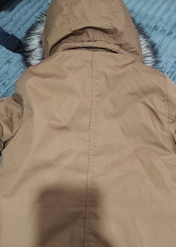 h&m Kürklü Kapüşonlu Erkek Çocuk Kahverengi Mont - Görsel 5