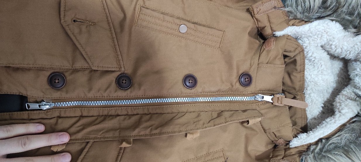 h&m Kürklü Kapüşonlu Erkek Çocuk Kahverengi Mont - Görsel 3