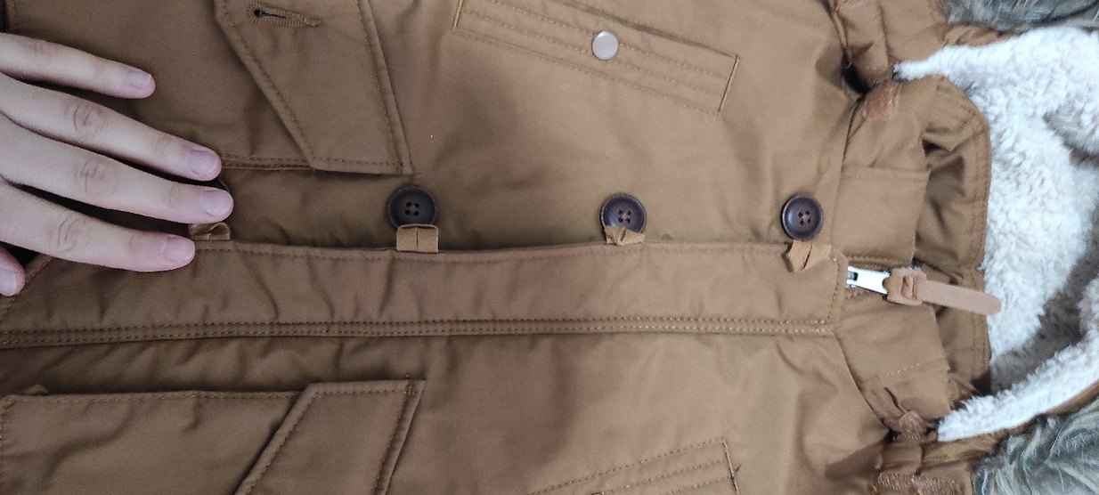 h&m Kürklü Kapüşonlu Erkek Çocuk Kahverengi Mont - Görsel 4