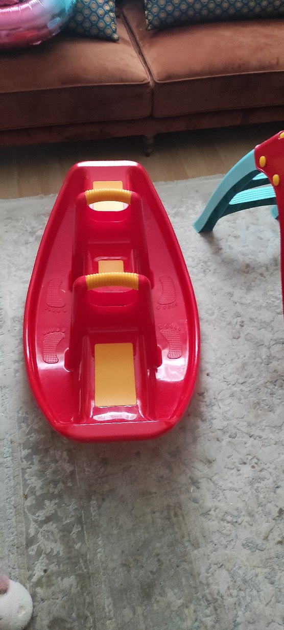 Çocuklar için Kırmızı Kaydırak ve tahterevalli seti - Görsel 2