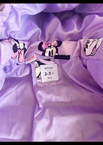 Kız Çocuk Mor Minnie Mouse Kapüşonlu Mont - Görsel 2