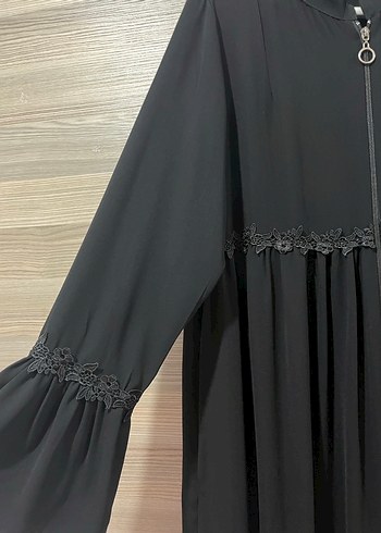 Nakış Detaylı Siyah Uzun Goth Elbise - Görsel 3