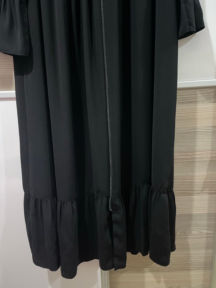 Nakış Detaylı Siyah Uzun Goth Elbise - Görsel 4