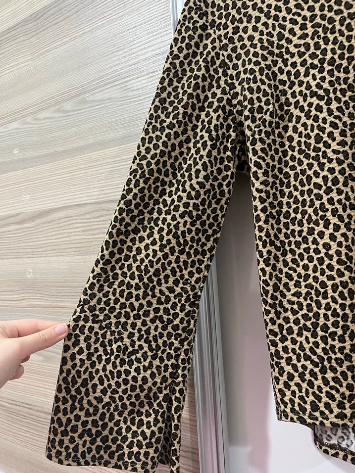 Düğmeli Leopar Desenli Kadın Gömlek - Görsel 5