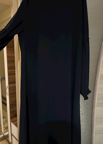 Nakışlı Püsküllü Siyah Uzun Elbise ferace - Görsel 2