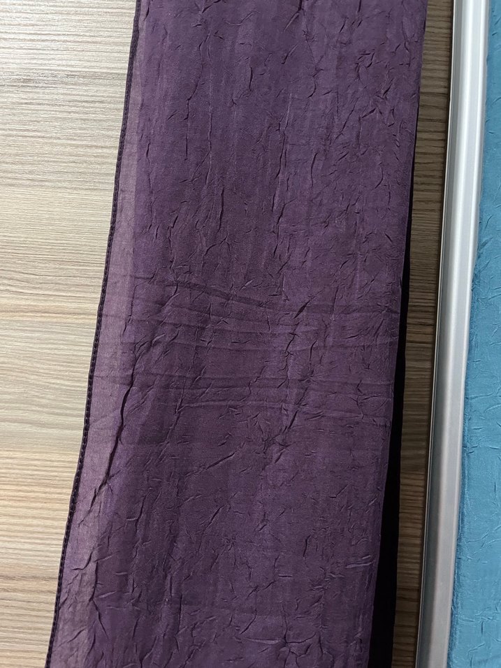 Kadın Keten  pamuklu Mor Drapeli Şal 2 adet - Görsel 4