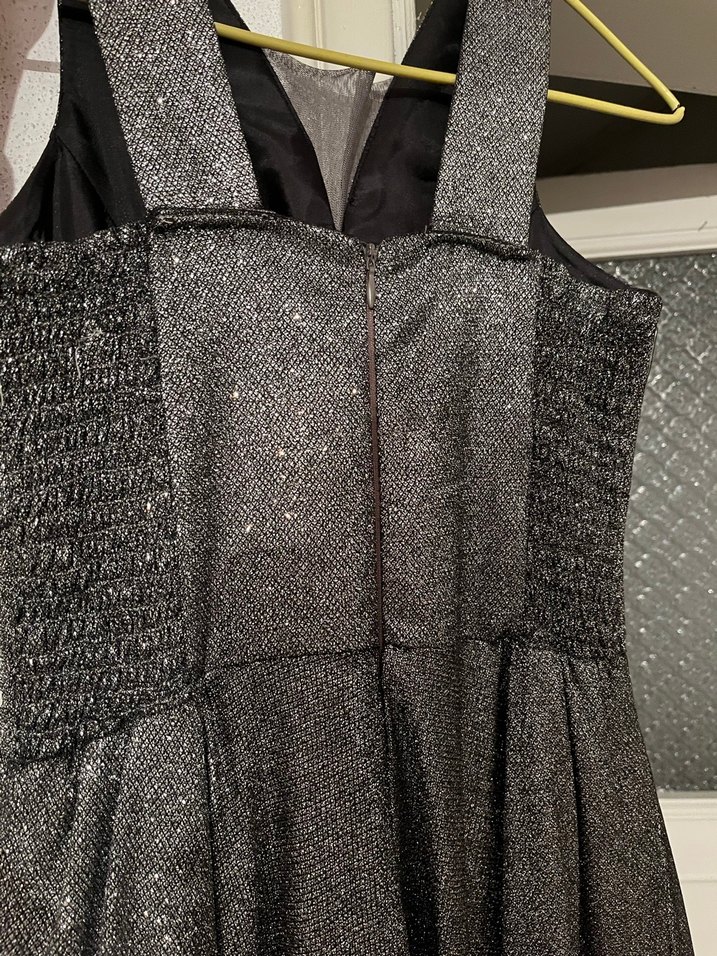 Drapeli Gri Uzun Abiye Elbise - Görsel 4