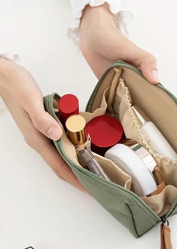 Pastel Pembe Kapibara Kadın Makyaj Çantası - Görsel 4