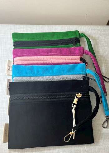 Renkli Süet Fermuarlı Cüzdan - Görsel 2