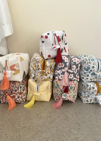 Çiçek Desenli Bohem Makyaj Çantaları - Görsel 2