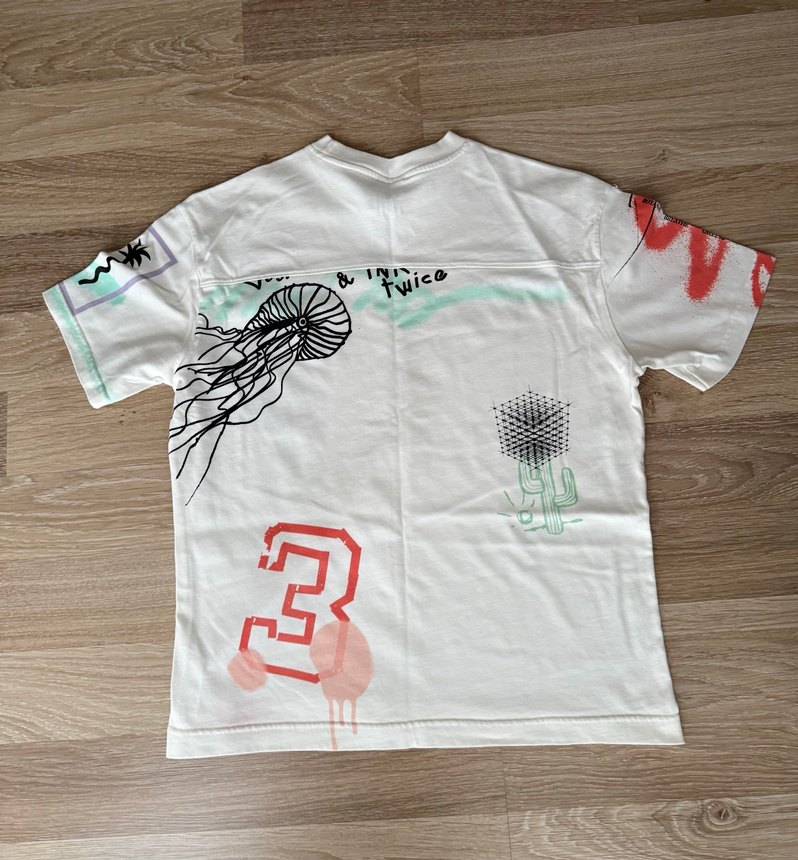 Zara orijinal Beyaz Erkek Tişört - Görsel 2