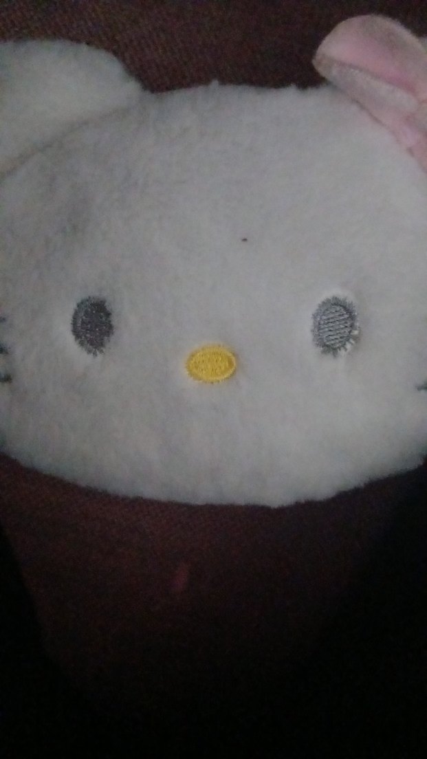 Pembe Fiyonklu Gri Peluş Oyuncak Kedi - Görsel 2