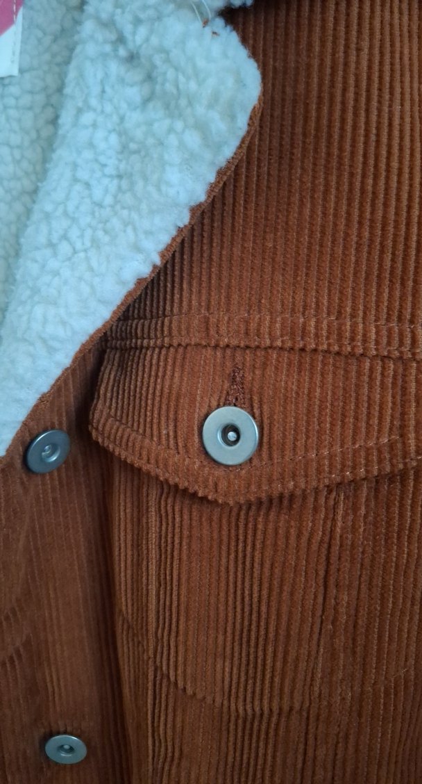 Düğmeli Kahverengi Kadın Kadife Vintage Ceket - Görsel 2