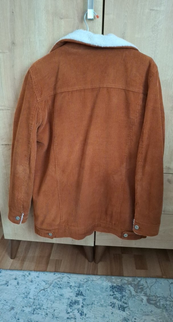 Düğmeli Kahverengi Kadın Kadife Vintage Ceket - Görsel 5