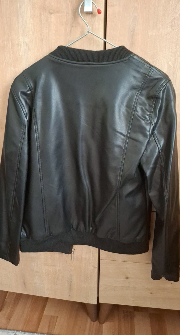 Nakışlı Siyah Deri Ceket - Görsel 4