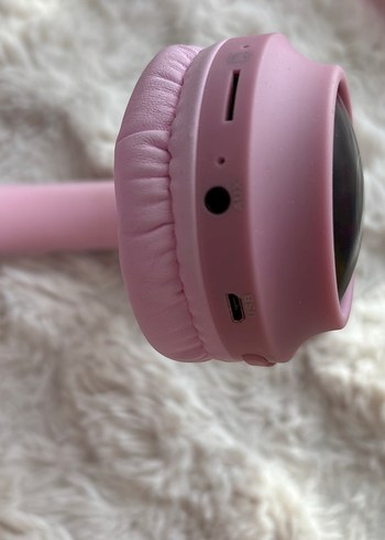 Pembe Kedi Kulaklı Kablosuz Kulaklık IŞIKLI LEDLİ - Görsel 2