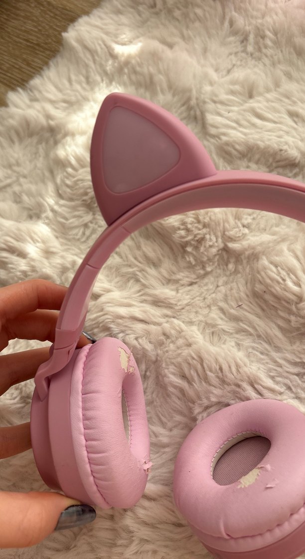 Pembe Kedi Kulaklı Kablosuz Kulaklık IŞIKLI LEDLİ - Görsel 5