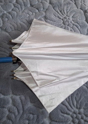 Beyaz Saten Kadın Şemsiye - Görsel 2