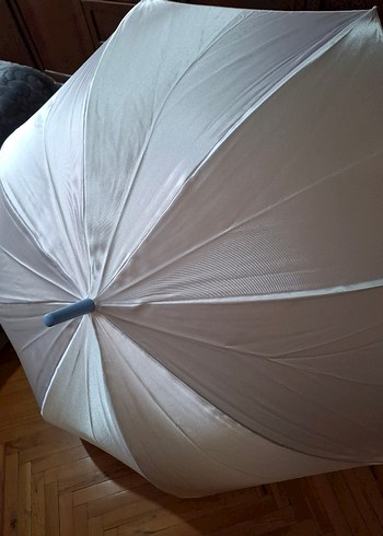 Beyaz Saten Kadın Şemsiye - Görsel 3