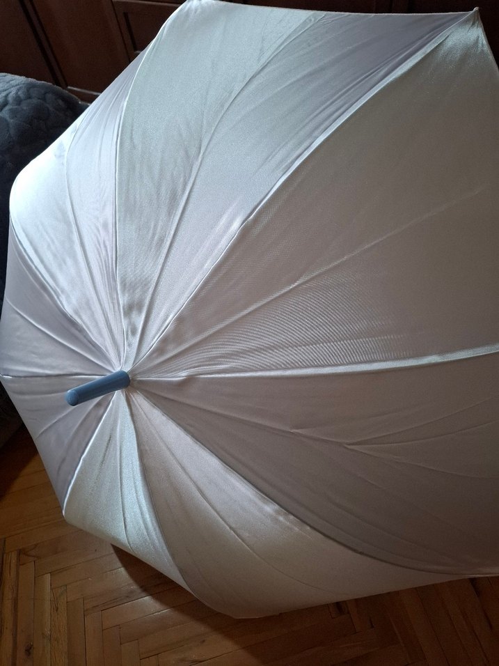 Beyaz Saten Kadın Şemsiye - Görsel 3