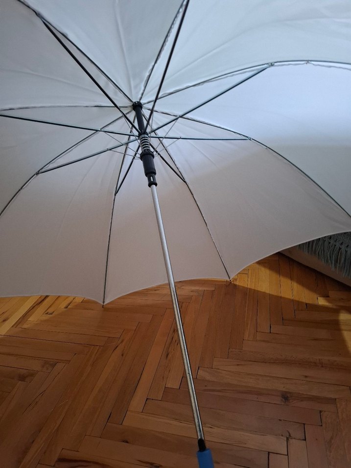 Beyaz Saten Kadın Şemsiye - Görsel 4