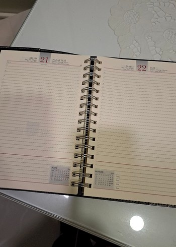 Siyah deri detaylı hesap makinalı spiralli eski tarihli Ajanda - Görsel 5