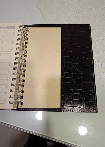 Siyah deri detaylı hesap makinalı spiralli eski tarihli Ajanda - Görsel 6