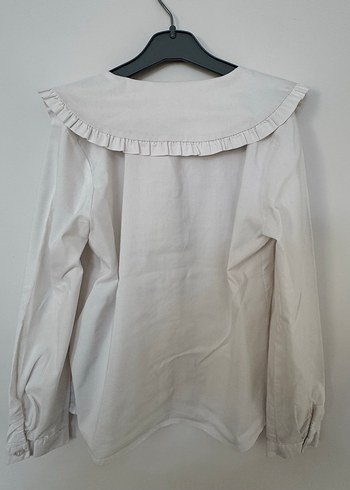 Düğmeli, Geniş Yaka, Uzun Kollu Çocuk Gömlek - Görsel 2