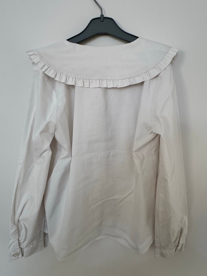 Düğmeli, Geniş Yaka, Uzun Kollu Çocuk Gömlek - Görsel 2