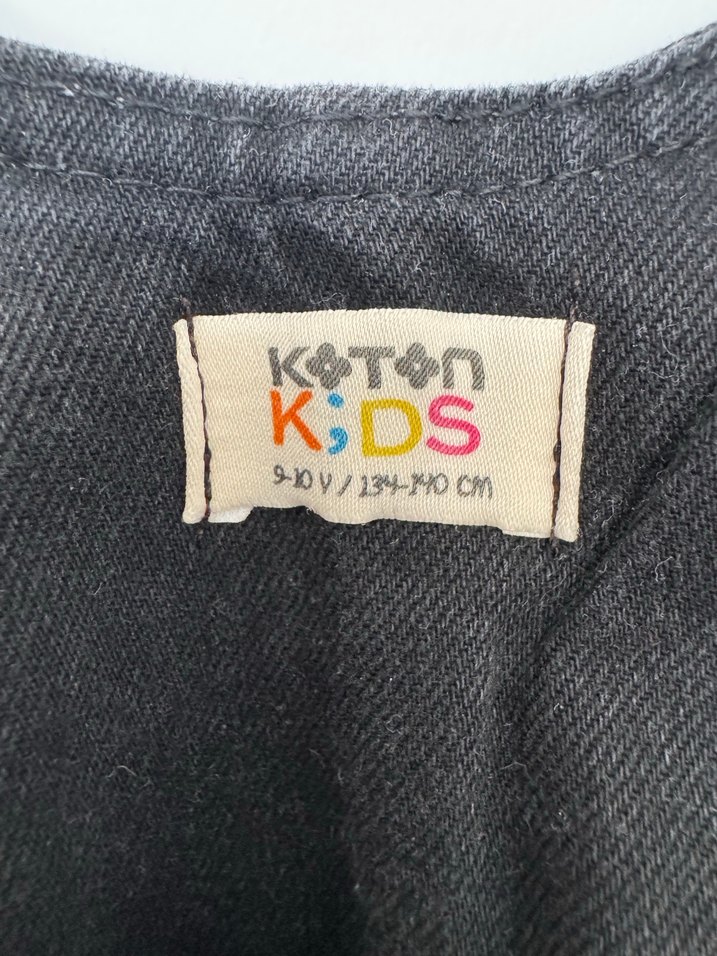 Siyah Askılı Kemerli Denim Midi Tulum - Görsel 5