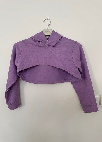 Kelebek Baskılı Straplez Elbise ve Mor Kapüşonlu Bolero - Görsel 5