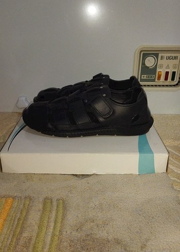 Siyah Erkek Kemerli Kauçuk Sandalet - Görsel 2